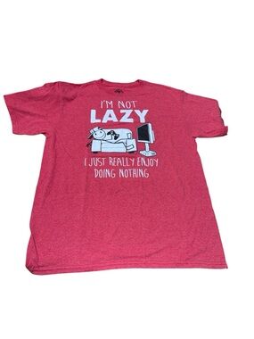 Graphic Tee - "I'm Not Lazy" Red T-Shirt Kids